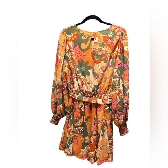 Flying Tomato Orange Green Wrap Sundress - Picture 3 of 11